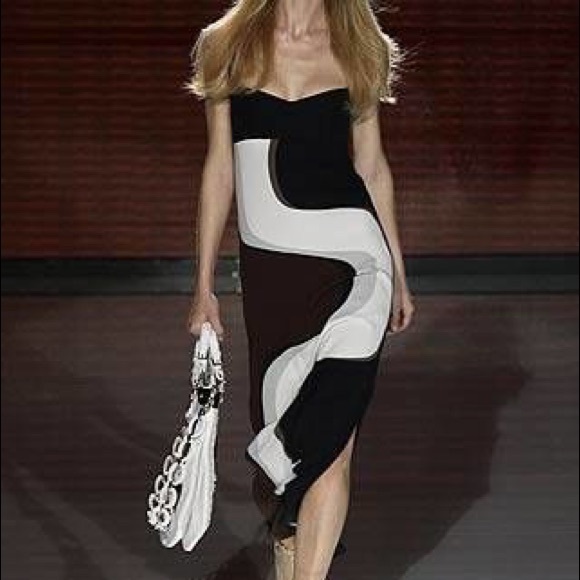 Versace Dresses Versace Runway Wave Print Dress 42 Poshmark